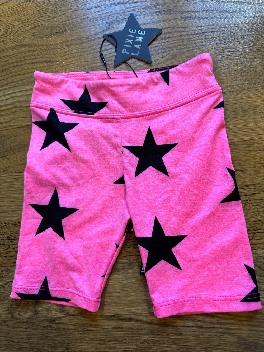 Pixielane Kids Pink Star Bike Shorts 4T